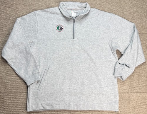 Diadora, Diadora Vintage 1/4 Zip Men's Embroidered Long Sleeve Sweatshirt Size XXL