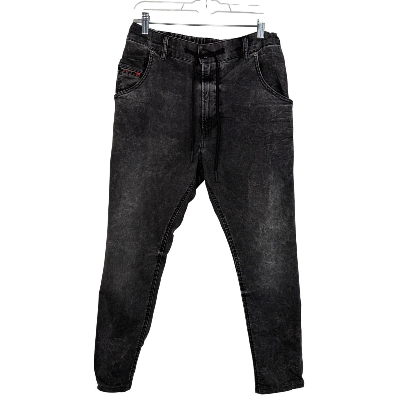 Diesel Krooley Jogg Jeans 009FZ Denim + Sweatpants Tapered Black Size 32 x 26