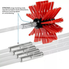Flexible Chimney Sweep Set Flue Sweeping Brush & Rod Kit Soot Cleaning Rods UK