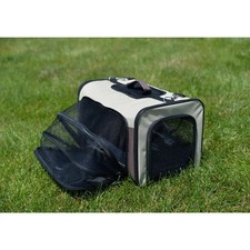 Armarkat Airline Approved Soft Sided Pet Carrier   Beige  Chocolate