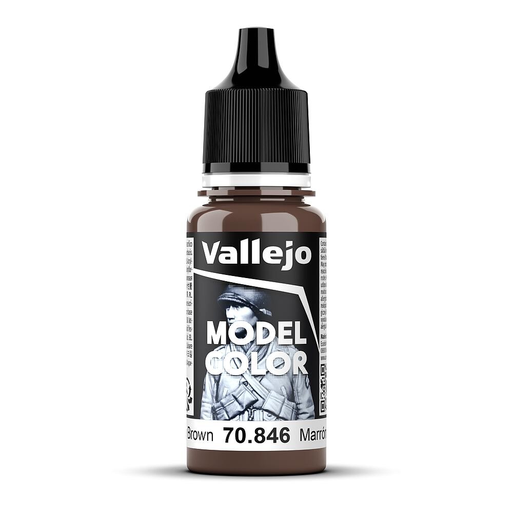 Vallejo 846 Model Colour Mahogany Brown 18ml Paint Dropper Bottle - Image 3