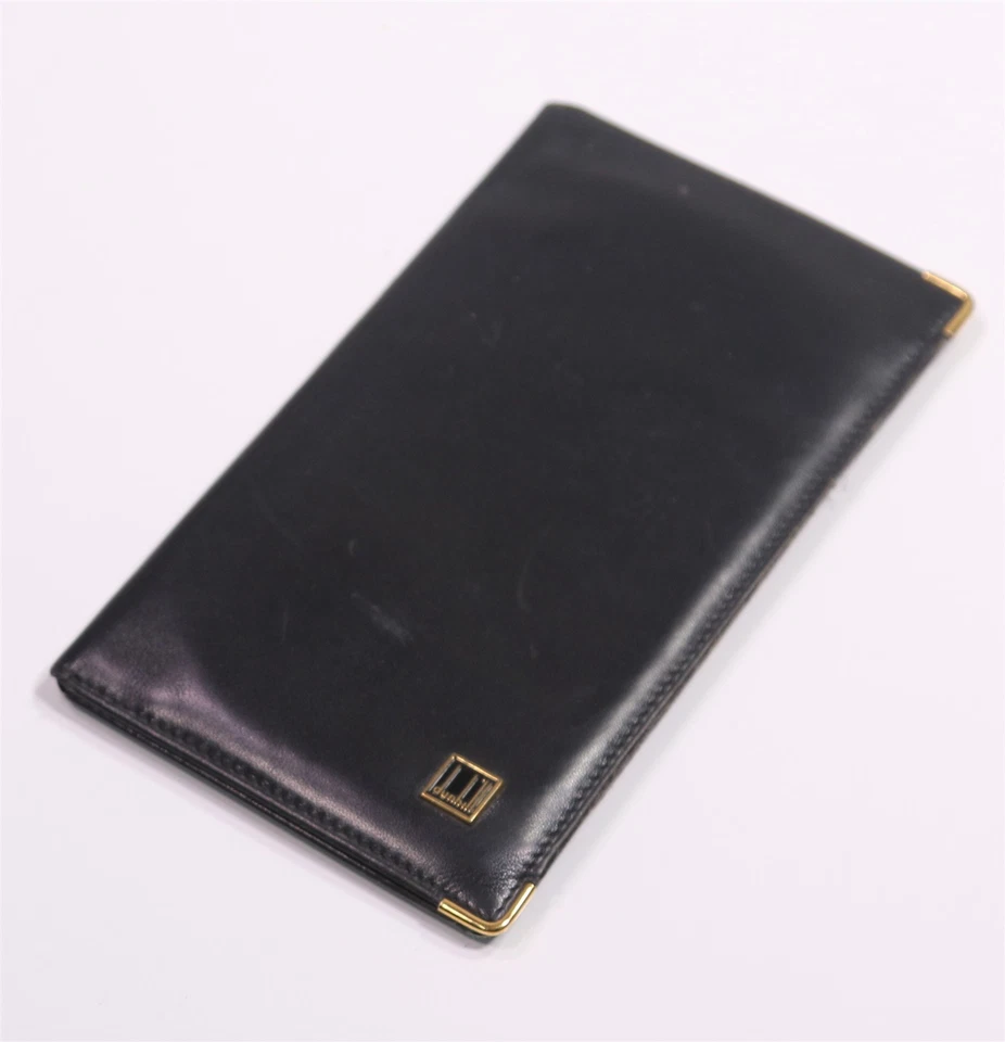 Dunhill Black w/ Gold Trim Long Bifold Wallet Men's Made in Spain - Image 3 of 4