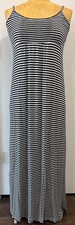 Calvin Klein Sundress Sz8 Long Maxi Adjustable straps Blk/White Comfortable Knit