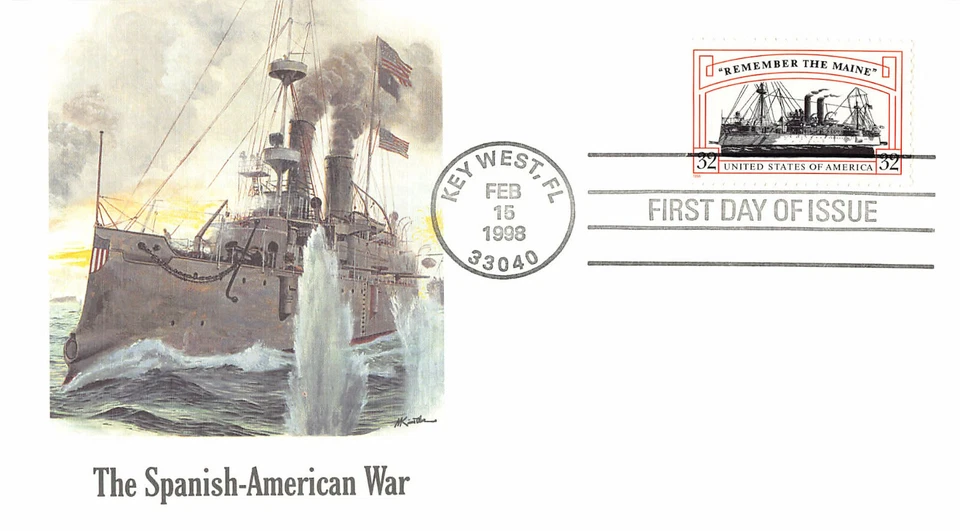 USPS FDI 1998 'Spanish-American War' collection total of 6 items   - Image 4 of 4