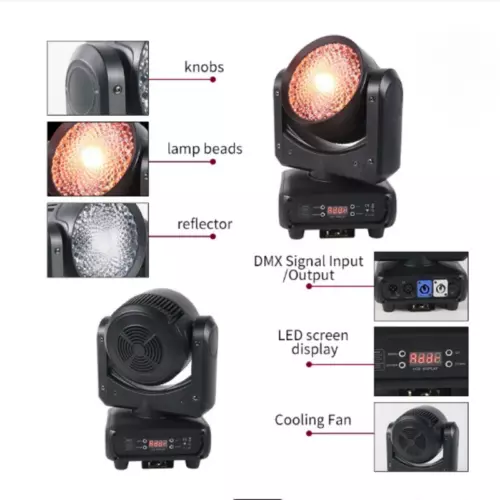 120W COB LED RGBW Cabezal Móvil DJ Luces de Lavado para Show en Vivo Disco Eventos - Imagen 3 de 7
