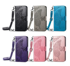 For Moto G Stylus 2021 Card Wallet With Long Rope Holder Flip Leather Phone Case