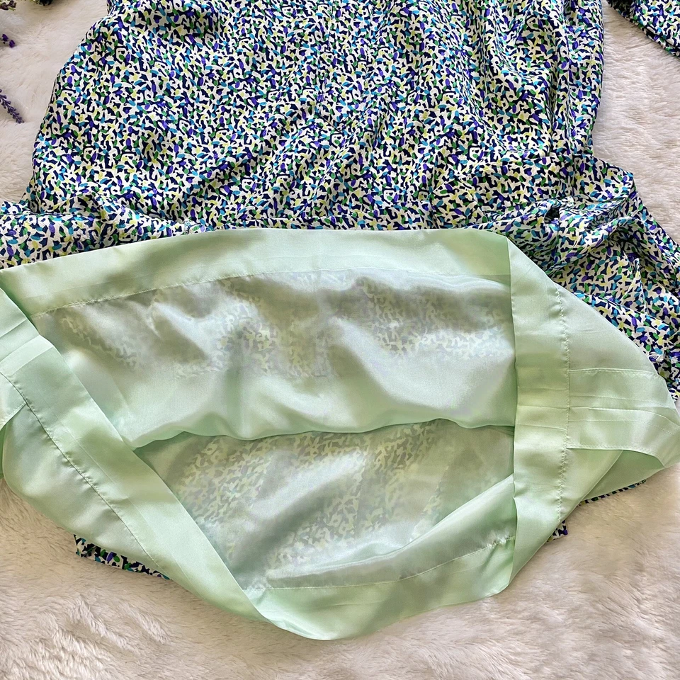 Vestido Vintage Lihli Saks Fifth Avenue Confeti Seda Cambio De Colección Años 80 Dobladillo Plisado Foto 4 de 4