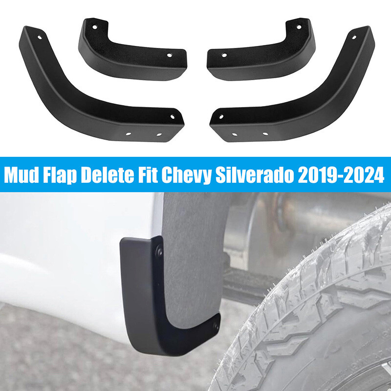 ANMOSVO Mud Flap Deletes For Chevy Silverado 1500 (2019-2024) - Front & Rear Kit, 4 Pieces - View #9