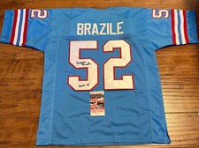 Robert Brazile Autographed/Signed Houston Oilers Custom Jersey JSA