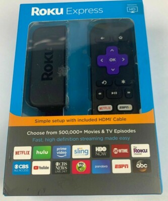 NEW Roku Express 3900R Streaming Media Player Black HDMI Cable Hard To Find TYPE
