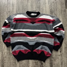 Vintage 90s Sears Patterned Abstract Grandpa Sweater XL