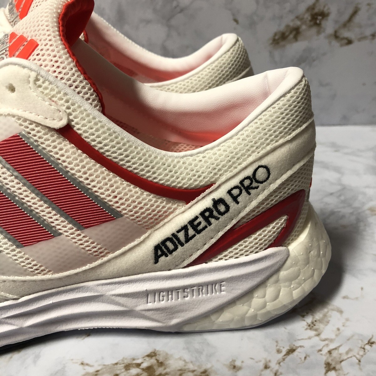 Adidas Adizero Pro DNA Running Shoes Cloud White/Solar Red GX5081 Men's  Size 8 | eBay