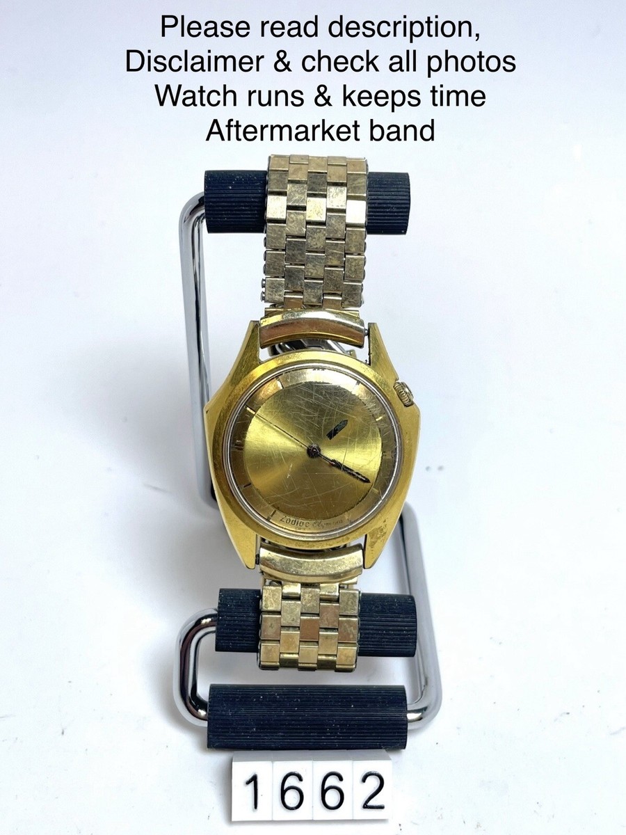 Vintage Zodiac Olympos Mystery Dial Automatic Watch Runs & Keeps