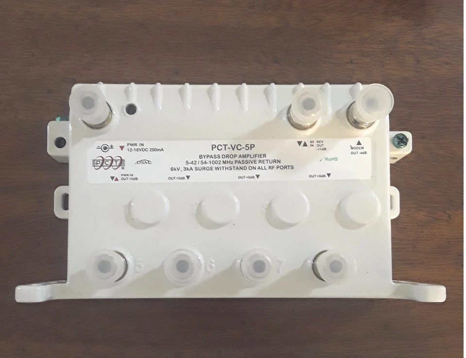 PCT-VC-5P 5 Port Cable TV OTA Satellite HDTV Amplifier Splitter Signal Booster - Image 3 of 4