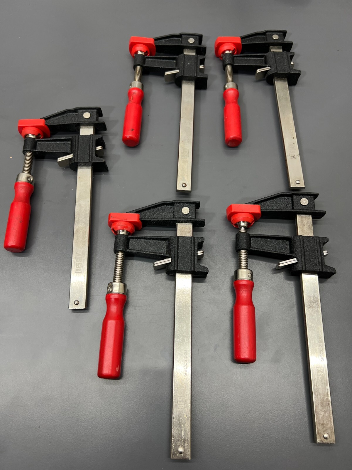 (J) LOT OF 5 BESSEY GSCC2.506 CLUTCH STYLE BAR CLAMP SET EXC