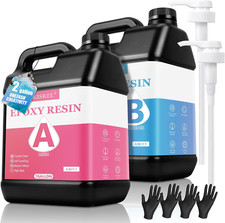 KISREL Epoxy Resin 2Gallon - Crystal Clear Epoxy Resin Kit - No Yellowing No Bub