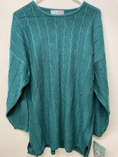 Vtg 31” SPRUCE Green Tunic NWT Split Hem 70’s Boho Made In USA