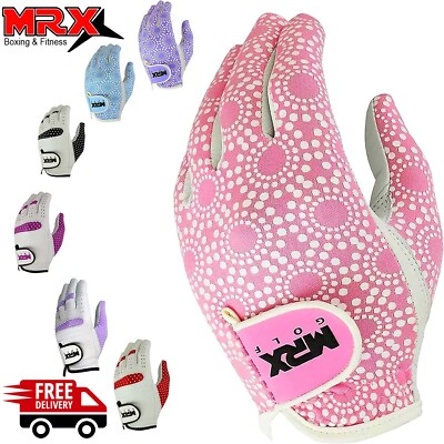 WOMEN'S GOLF GLOVES Soft Fit Cabretta Leather Lycra Women Golfer Glove LEFT HAND