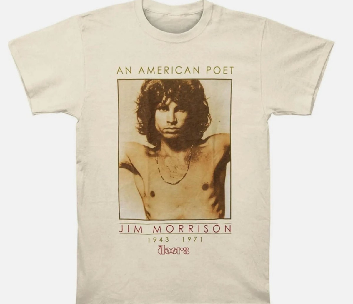 The Doors Jim Morrison American Poet Vintage White T Shirt S-5XL
