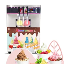 USA Kolice Countertop 2+1 mixed soft serve ice cream machine, ice cream maker
