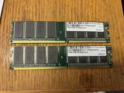 2PC DDR1 DDR 1 GB PC3200 DDR400 400MHz 184Pin Desktop DDR Memory CL3 ...