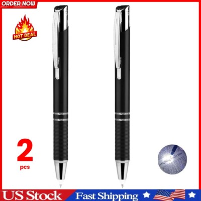 Pen with Light Tip Pen Light for Nurses LED Lfor Writing in The Dark 2pack White