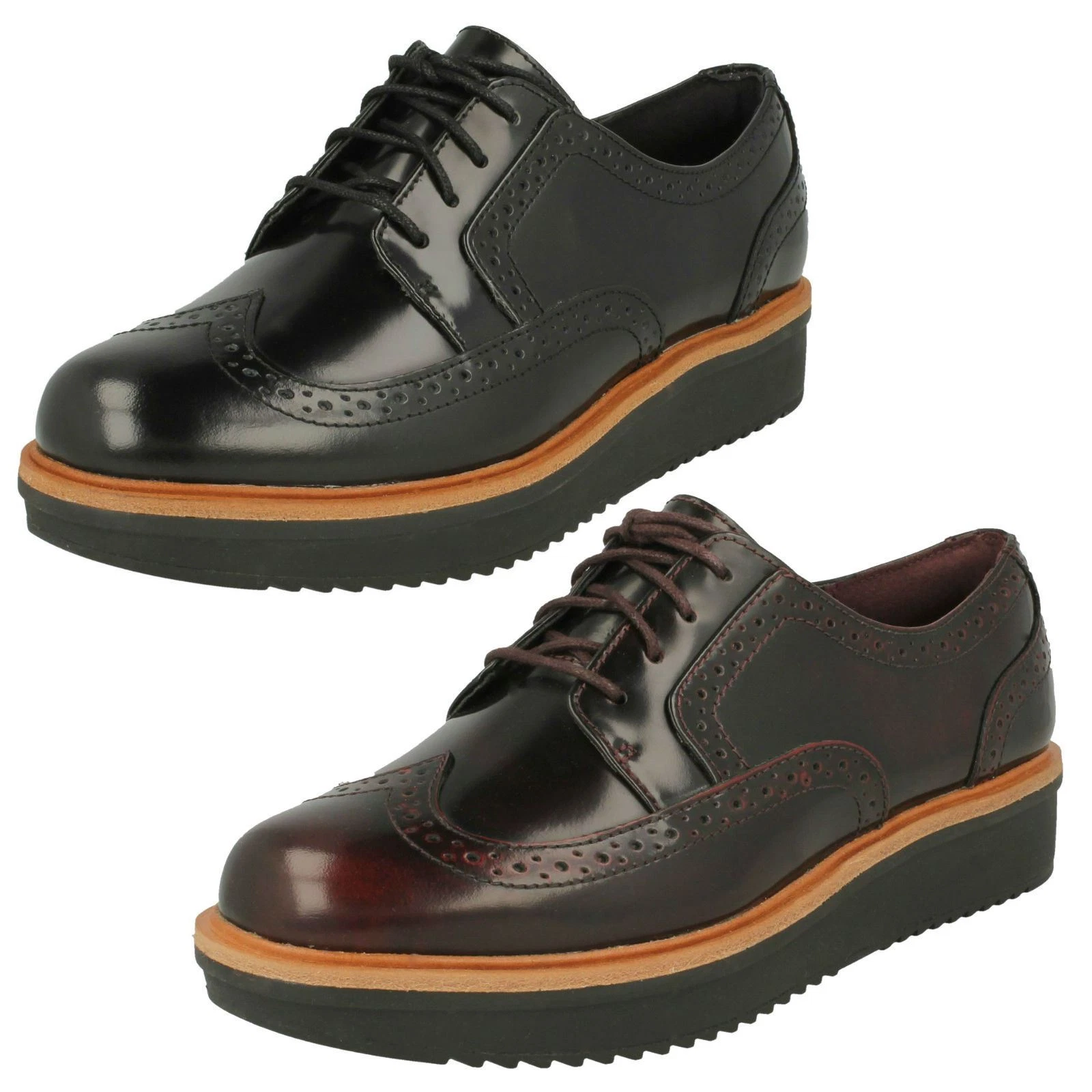 Scarpe da donna Clarks casual stile Brogue Teadale Maira