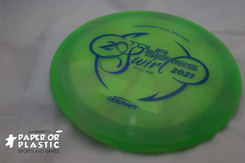Discraft Ledgestone 2021 Z SWIRL PULSE Disc Golf 173 Driver Lime Green Navy Blue