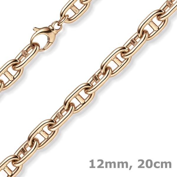 12Mm Steg-Ankerarmband Armband Armkette Aus 585 Gold Rotgold 20Cm-image