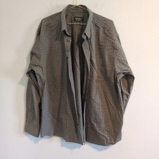 Eddie Bauer Wrinkle Free Relaxed Fit Button Up Shirt Mens XL Green Cotton