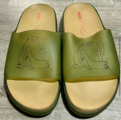 Melissa + Tarsilado Green Frog Slip On Jelly Rubber Slide  display picture 1