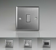 Varilight Brushed Steel Rocker Toggle Light Switches, USB Plug Sockets & More!