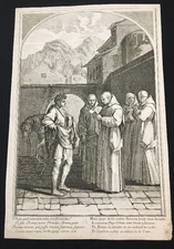 Francois Chauveau Engraving After Le Vie De St. Bruno Sueur Page 15 Letter 1660