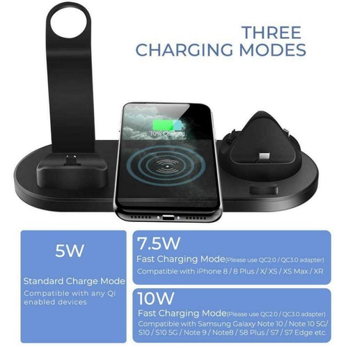 Wireless 6 in 1 Charging Dock Phone Charger Stand For iPhone/iWatch Serries UK - Picture 4 of 14