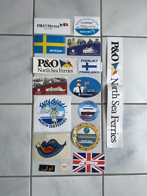 16 Internationale Aufkleber Sticker Fähren Aida Afrika NL GB Finnland Schweden B