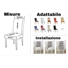 LANSHENG Coprisedie per Sedia 2/4 Pezzi Coprisedia Elasticizzato
