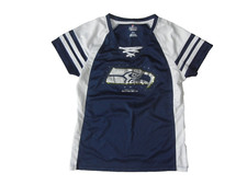 SEATTLE SEAHAWKS Majestic Blue NFL FOOTBALL T-SHIRT Lady Fan Team Gear Women's L