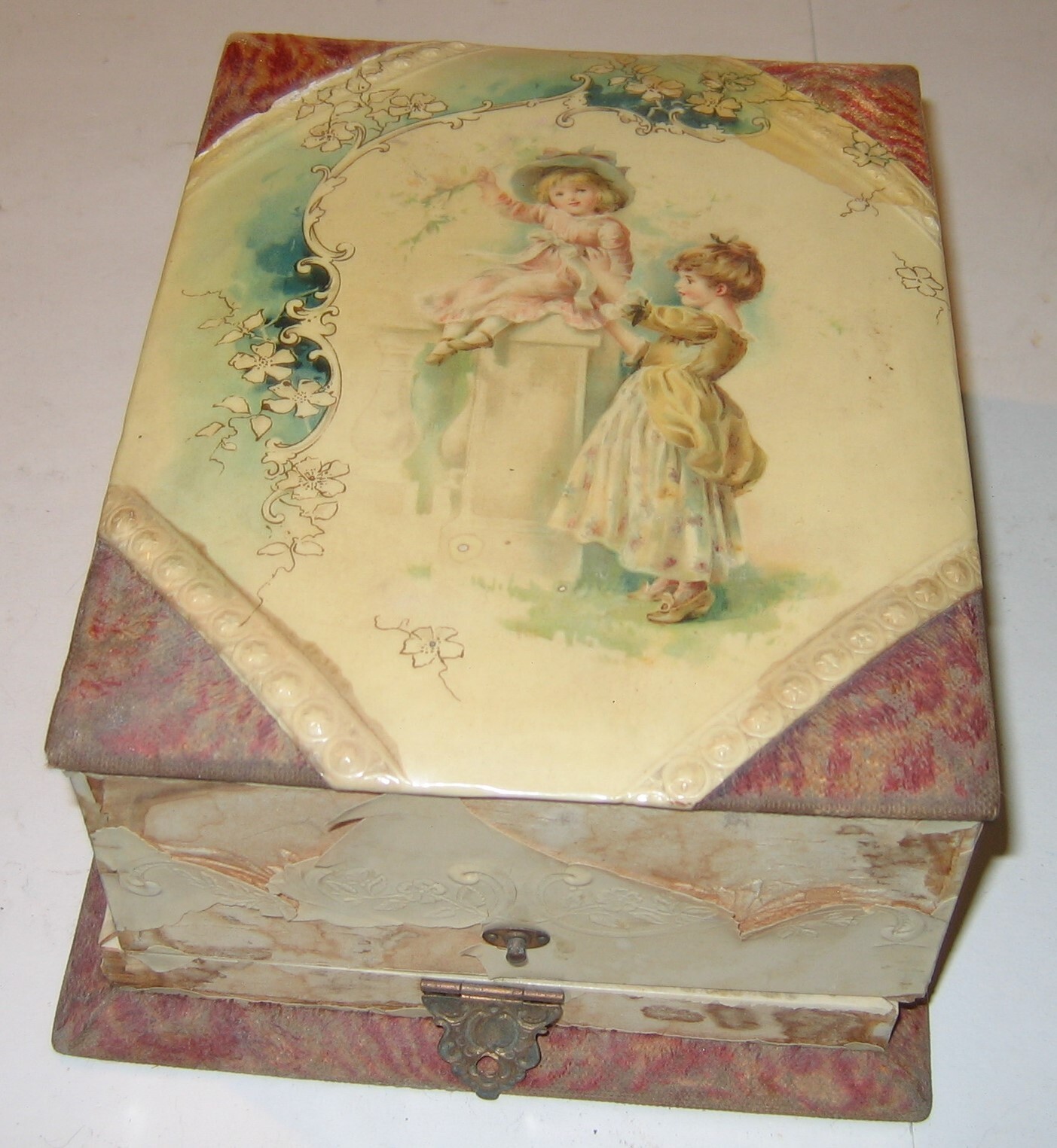 Antique Makeup Box with Mirror eBay