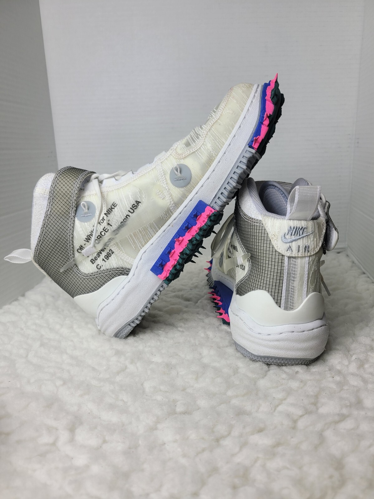 OFF WHITE X NIKE Nike Air Force 1 x Off White Sneaker Uomo Taglia 9 Mid Top 2022 Scarpe Rare