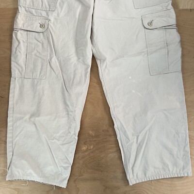 Vintage Levis SilverTab Cargo Pants 37 Beige 90s Baggy Workwear