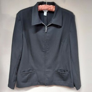 Talbots Mujer Elastizados abrigo chaqueta blazer de punto cremallera  frontal BOLSILLOS Gris Talla 10 | eBay
