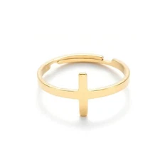 2PCS stainless steel Cross Open adjustable Ring, 2 colors Wholesale FJS22