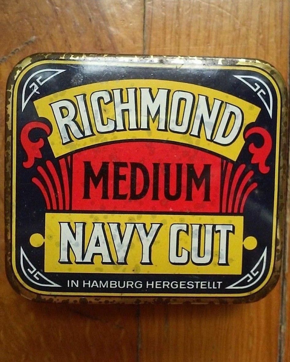 RICHMOND NAVY CUT MEDIUM TOBACCO TIN BOX