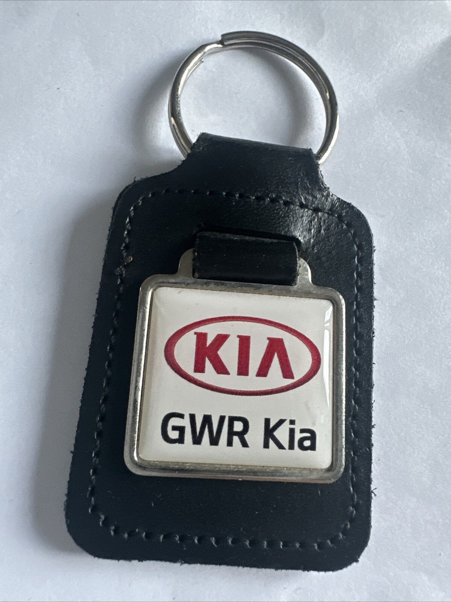 GENUINE KIA MAIN DEALER CAR KEY FOB KEY RING LEATHER METAL ENAMEL  BRENTFORD