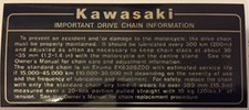 KAWASAKI GPZ1100 GPZ1100B1 GPZ1100B2 IMPORTANT DRIVE CHAIN CAUTION WARNING DECAL
