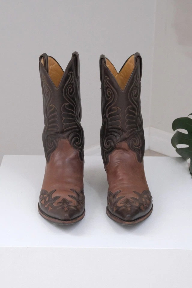 Stivali western cowboy Tony Mora da uomo in pelle marrone taglia 46 made in Spain - Immagine 3 di 4
