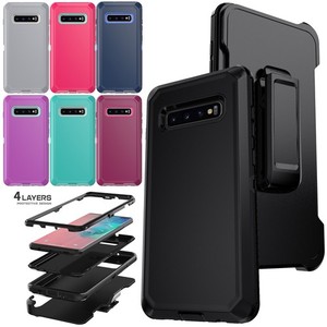 Pour Samsung Galaxy S10 S10e S10 Plus Couverture de boîtier téléphonique antichoc + Clip de ceinture