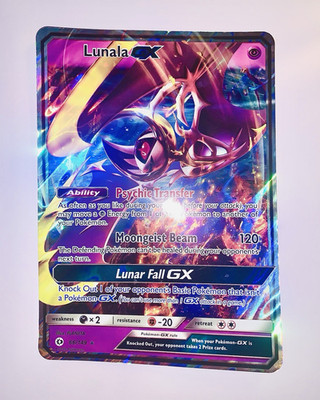 JUMBO Pokemon Lunala GX 66/149 SM Base Set Holo Ultra Rare