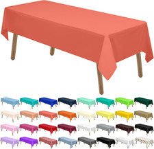 Coral Plastic Tablecloths 2 Pack Blush Red Disposable Table Covers 54 x 108 Inch