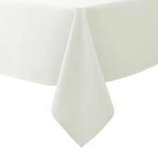 Textured Fabric Tablecloths 52 X 70 Inches Rectangular Ivory Water Resistant ...